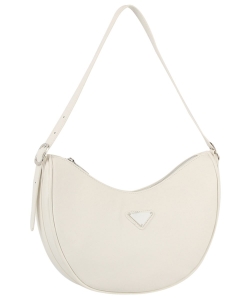 Triangle Plaque Shoulder Bag Hobo DXV0203M WHITE